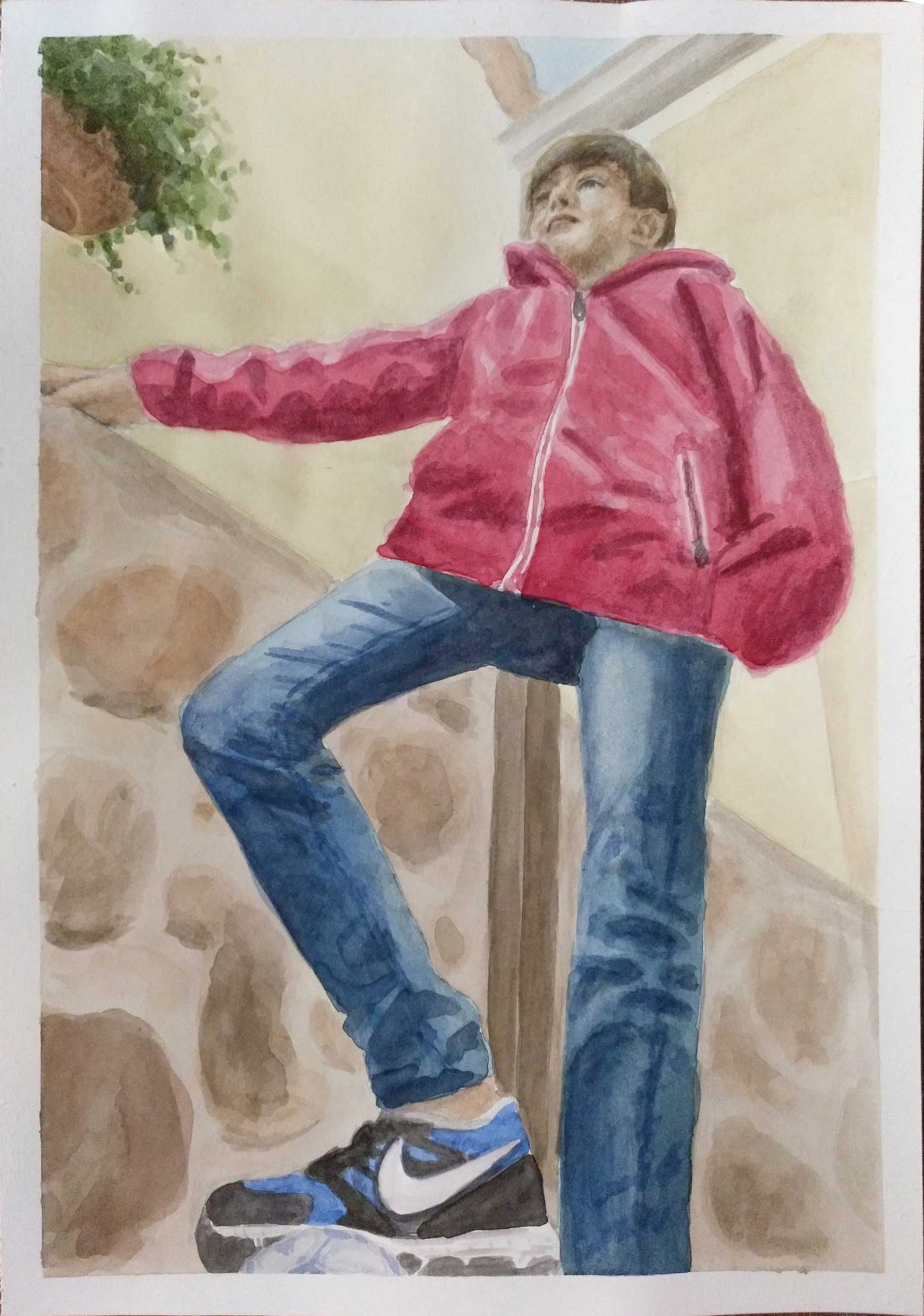 Acuarela retrato Itziar Gonzalez