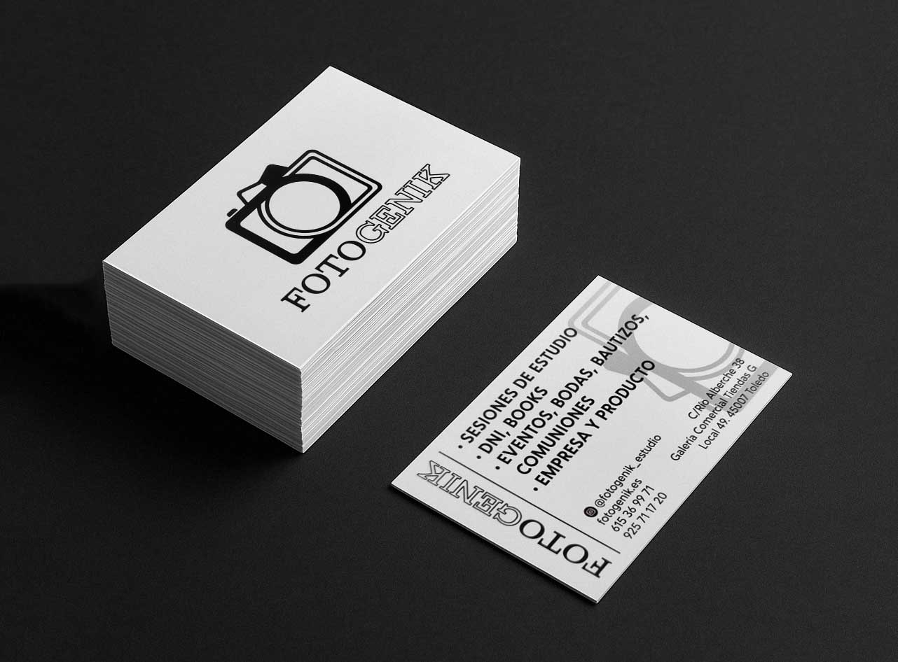 Diseño de tarjetas de visita - Fotogenik Estudio