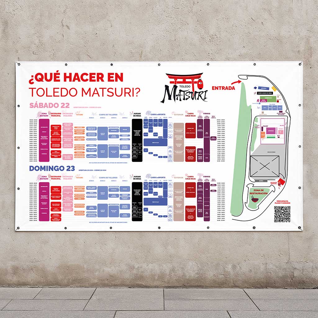 Lona horario y plano - Toledo Matsuri 2023
