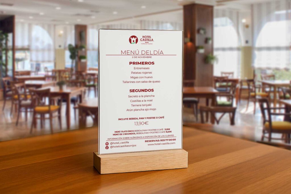 menu dia hotel castilla Itziar Gonzalez