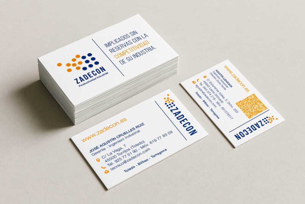 Diseño de tarjetas de visita - Zadecon