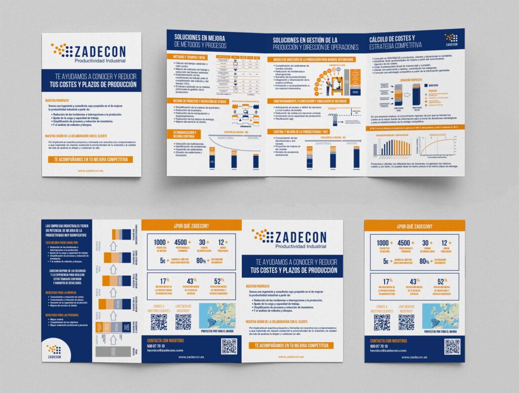 Diseño de tríptico corporativo - Zadecon